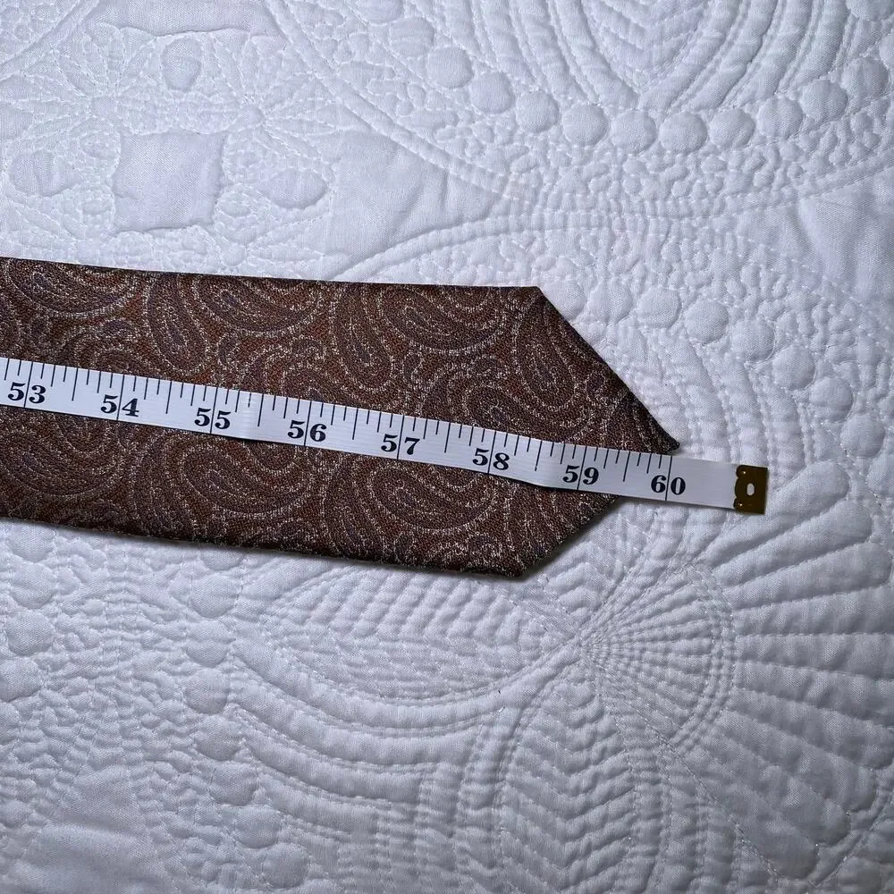 Jos A Bank Reserve Men's Brown Paisley Silk Neck Tie 60